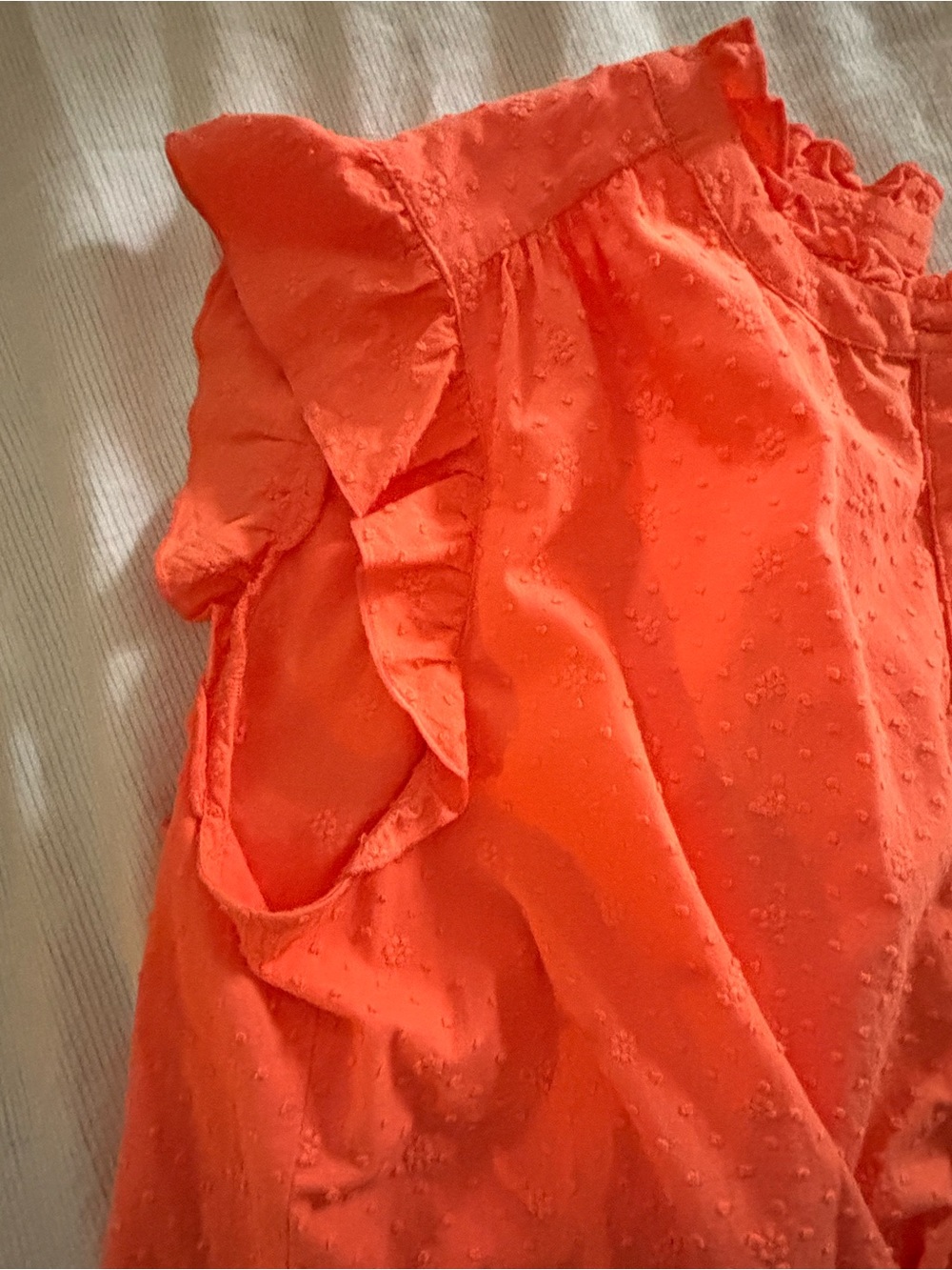LOFT women’s Ruffle Cap-Sleeve Button Front Top - Picture 6 of 6